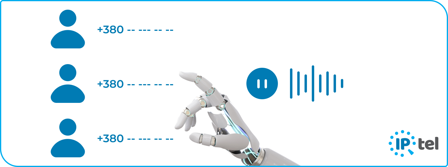 Изображены роботизированная рука и код страны телефонов